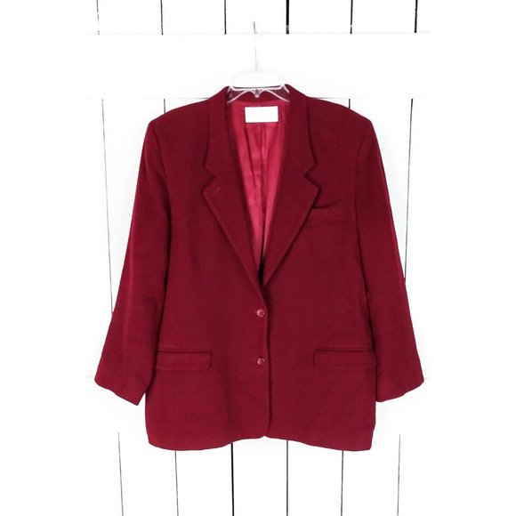 Vintage Barrie Pace dark red camel hair wool blazer jacket/16 - Picture 2 of 6
